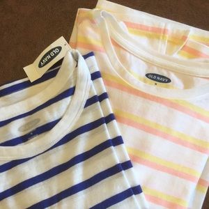 2 NWT Old Navy crew neck tees, size M, 100% cotton